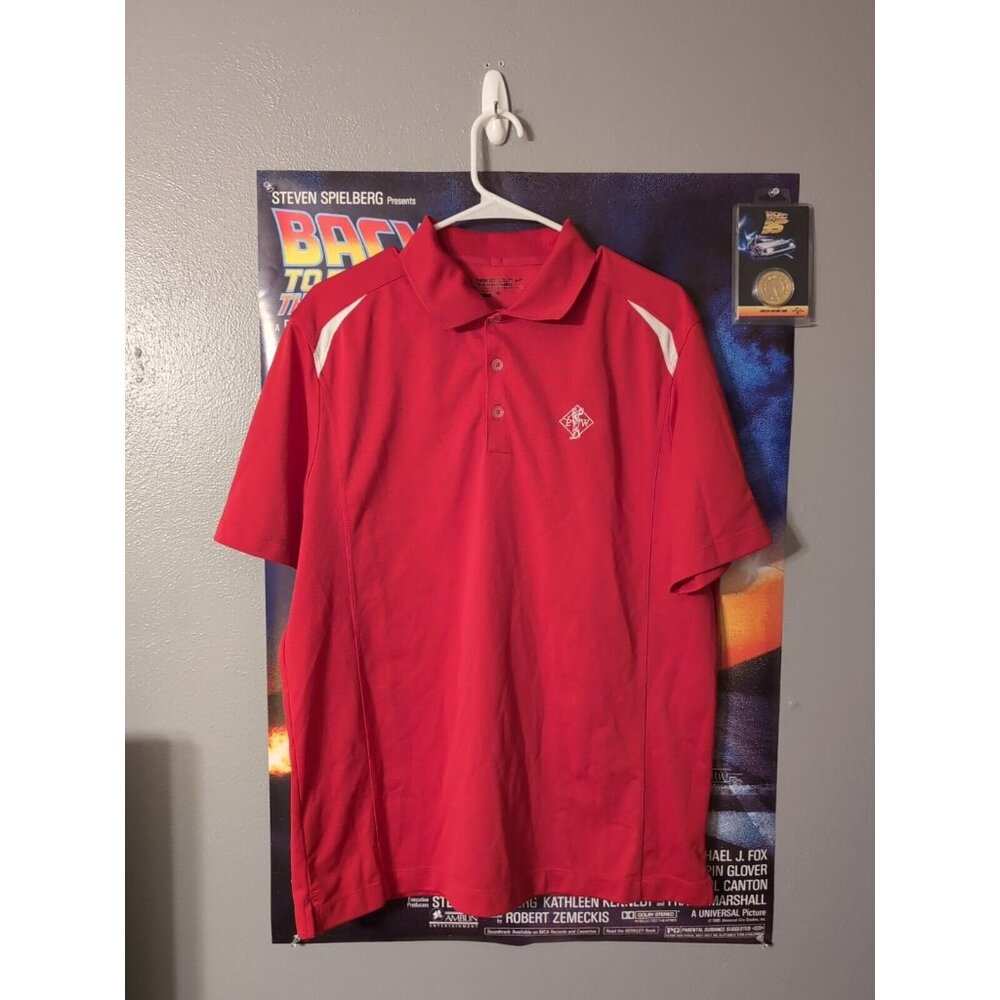 Nike Golf Tour Performance Dri Fit Red Polo Mens Size L